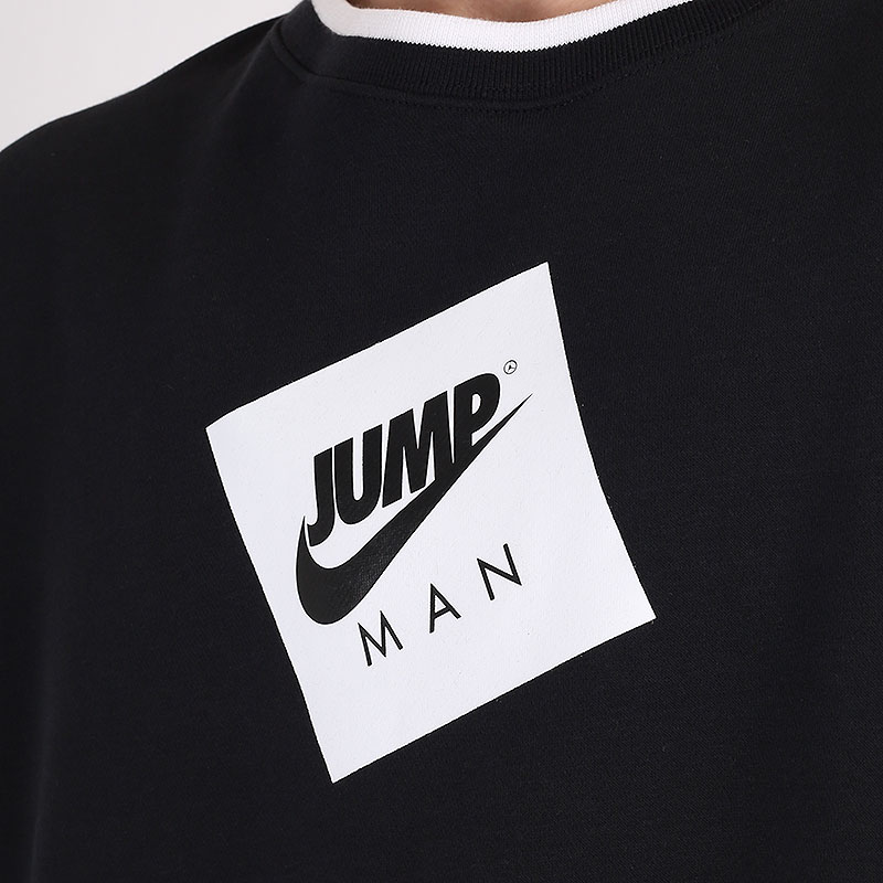 мужская черная толстовка Jordan Jumpman Classics Fleece Crew CV2370-010 - цена, описание, фото 2